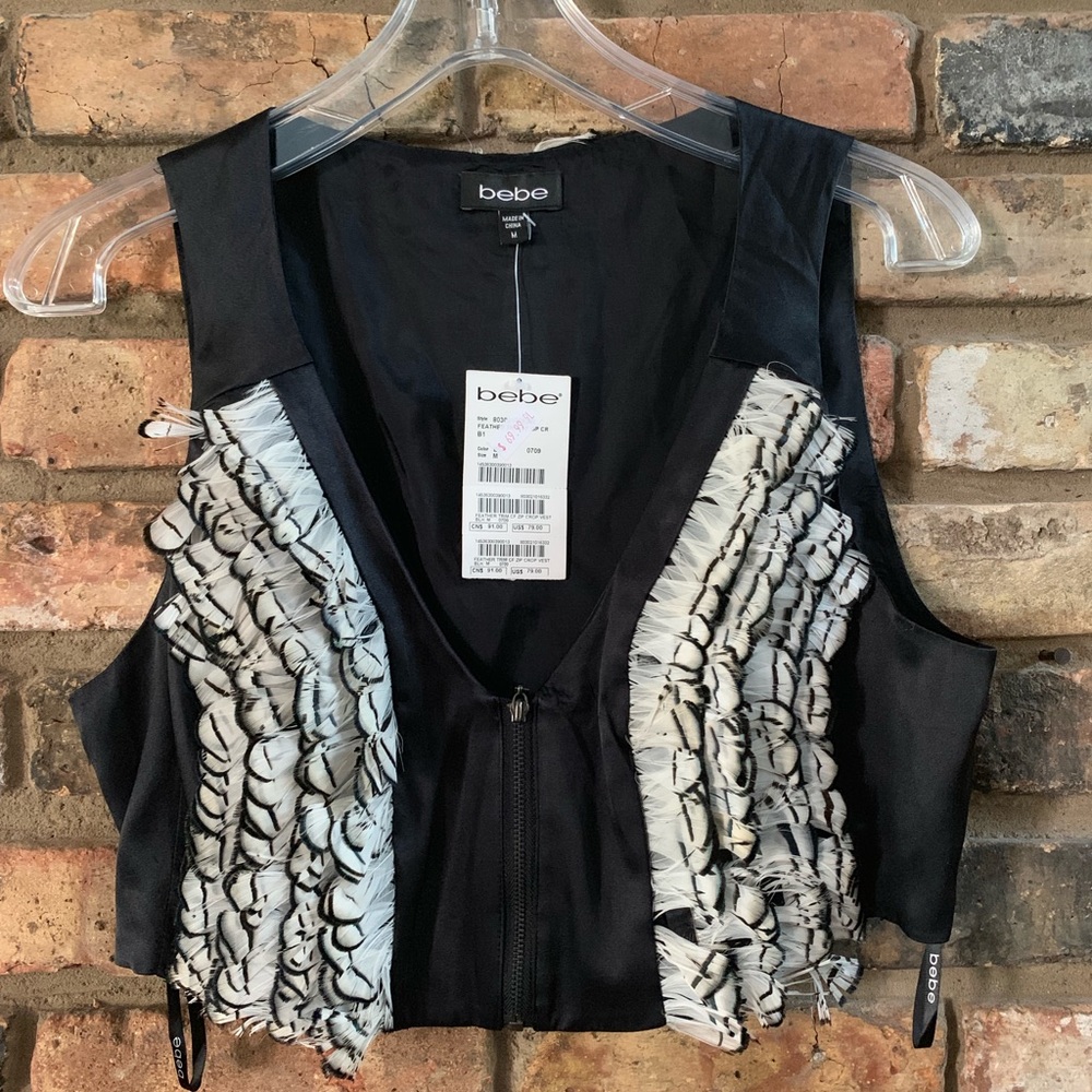 Bebe Silk Feather Vest